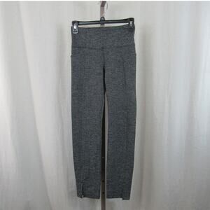 Athleta XXS Heather Grey Gray Leggings with Pockets and Front Slits